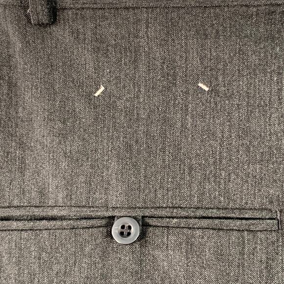 CH. Size 32 Charcoal Grey Wool Blend Twill Layered Button Fly Casual Pants - Picture 4 of 7